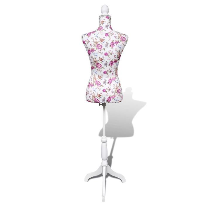 Buste de couture de femme en coton blanc motifs à rosiers - Photo n°6
