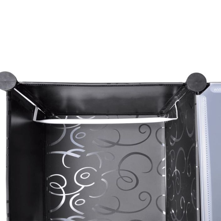 Cabinet modulable avec 14 compartiments noir et blanc 37x146x180,5 cm - Photo n°4