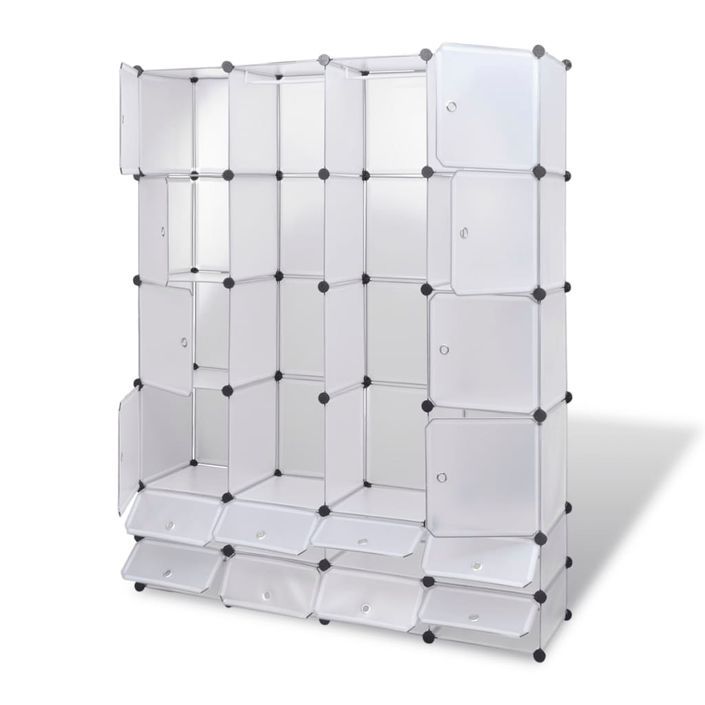 Cabinet modulable avec 18 compartiments blanc 37x146x180,5 cm - Photo n°3