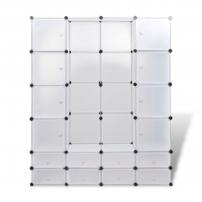 Cabinet modulable avec 18 compartiments blanc 37x146x180,5 cm - Photo n°4