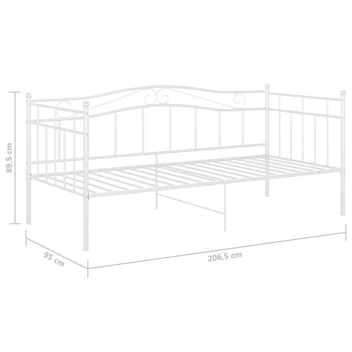 Cadre de canapé-lit Blanc Métal 90x200 cm 4 - Photo n°8