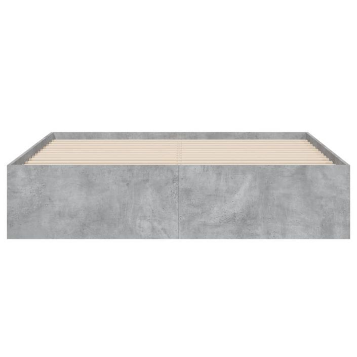 Cadre de lit à tiroirs gris béton 150x200 cm bois d'ingénierie - Photo n°6