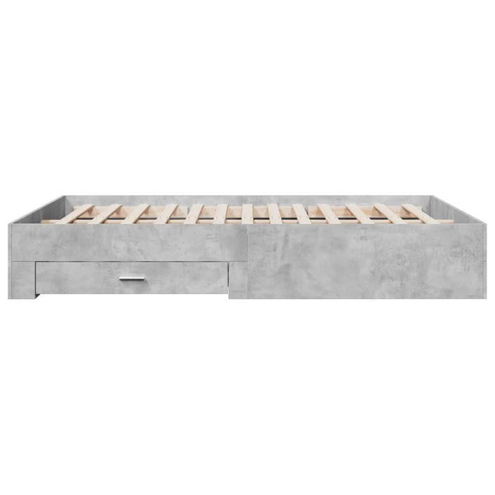 Cadre de lit à tiroirs gris béton 160x200 cm bois d'ingénierie - Photo n°5