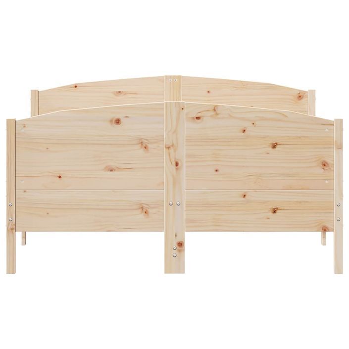 Cadre de lit avec tête de lit 135x190 cm bois de pin massif - Photo n°4