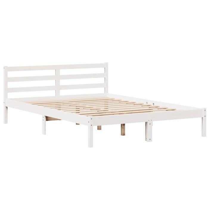 Cadre de lit avec tête de lit blanc 120x190 cm bois pin massif - Photo n°8