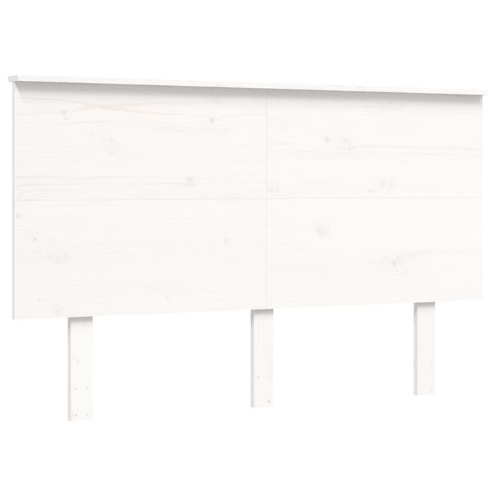 Cadre de lit avec tête de lit blanc 120x200 cm bois massif - Photo n°8