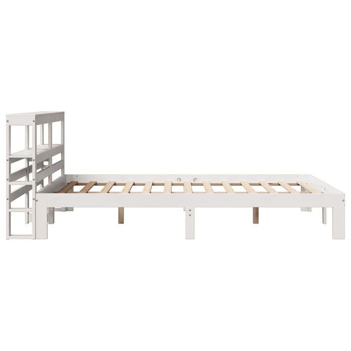 Cadre de lit avec tête de lit blanc 135x190 cm bois pin massif - Photo n°5