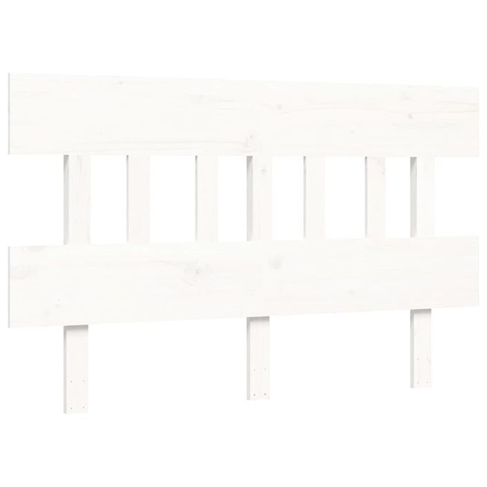 Cadre de lit avec tête de lit blanc 140x190 cm bois massif - Photo n°8