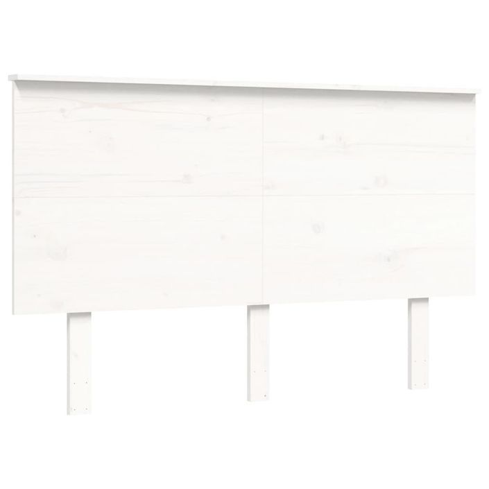 Cadre de lit avec tête de lit blanc 140x190 cm bois massif - Photo n°8