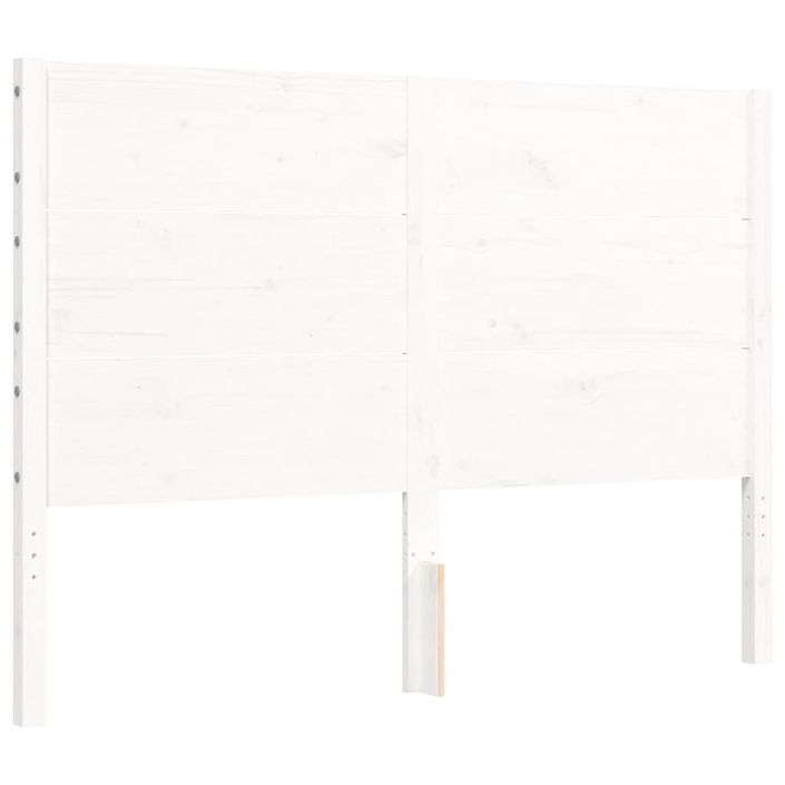 Cadre de lit avec tête de lit blanc 140x190 cm bois massif - Photo n°8