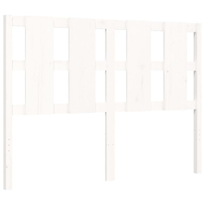 Cadre de lit avec tête de lit blanc 140x190 cm bois massif - Photo n°8