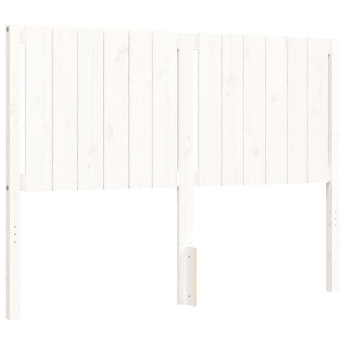 Cadre de lit avec tête de lit blanc 140x190 cm bois massif - Photo n°9