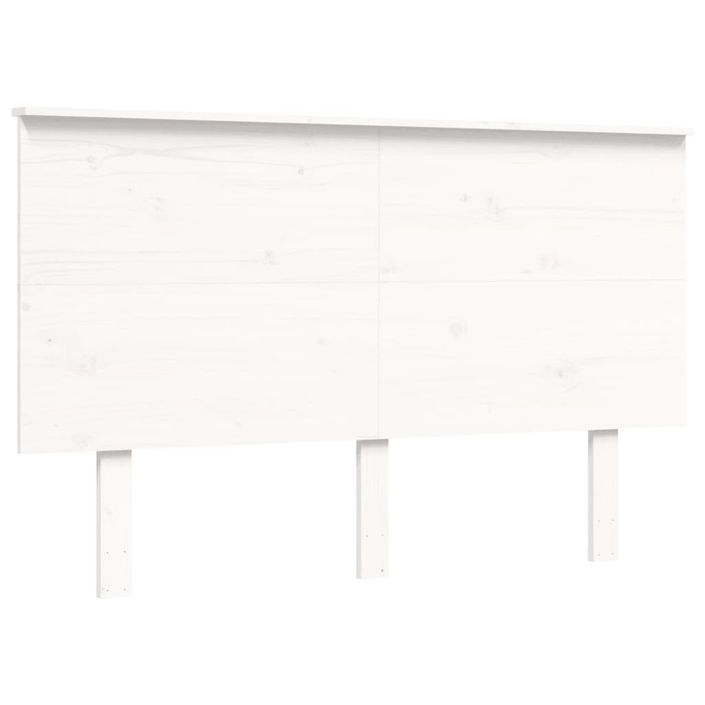 Cadre de lit avec tête de lit blanc 140x190 cm bois massif - Photo n°8