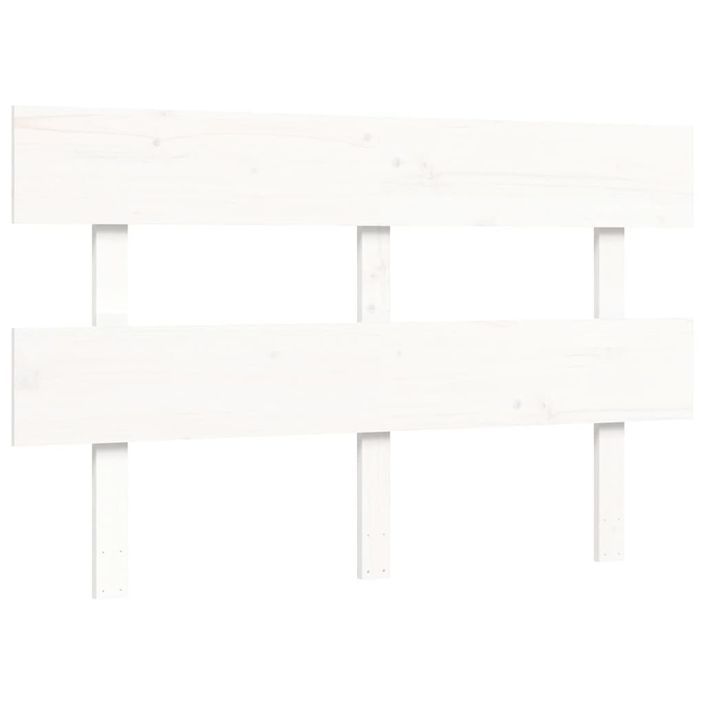 Cadre de lit avec tête de lit blanc 140x190 cm bois massif - Photo n°8