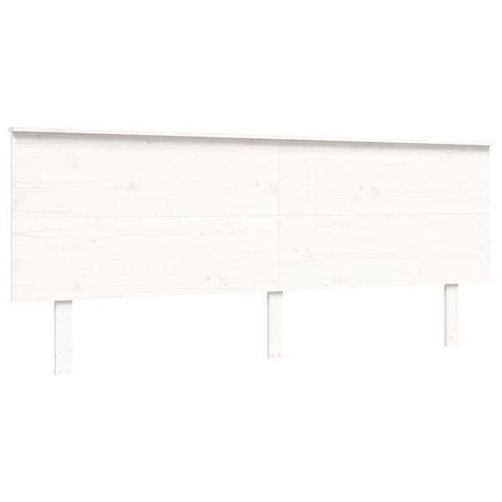 Cadre de lit avec tête de lit blanc 200x200 cm bois massif - Photo n°8