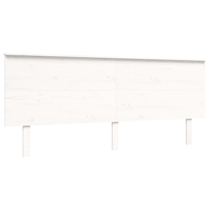 Cadre de lit avec tête de lit blanc 200x200 cm bois massif - Photo n°8