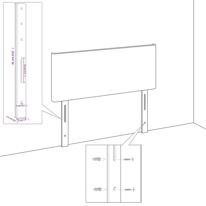 Cadre de lit avec tête de lit Crème 80x200 cm Tissu - Photo n°12