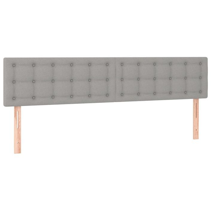 Cadre de lit avec tête de lit gris clair 120x190 cm tissu - Photo n°8