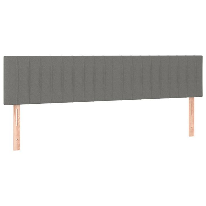 Cadre de lit avec tête de lit gris foncé 120x190 cm tissu - Photo n°8