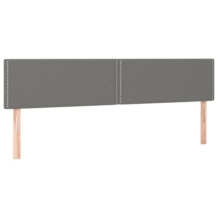 Cadre de lit avec tête de lit gris foncé 120x190 cm tissu - Photo n°8