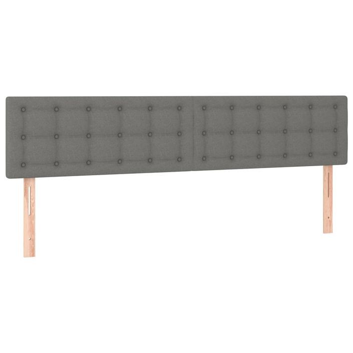 Cadre de lit avec tête de lit gris foncé 120x190 cm tissu - Photo n°8