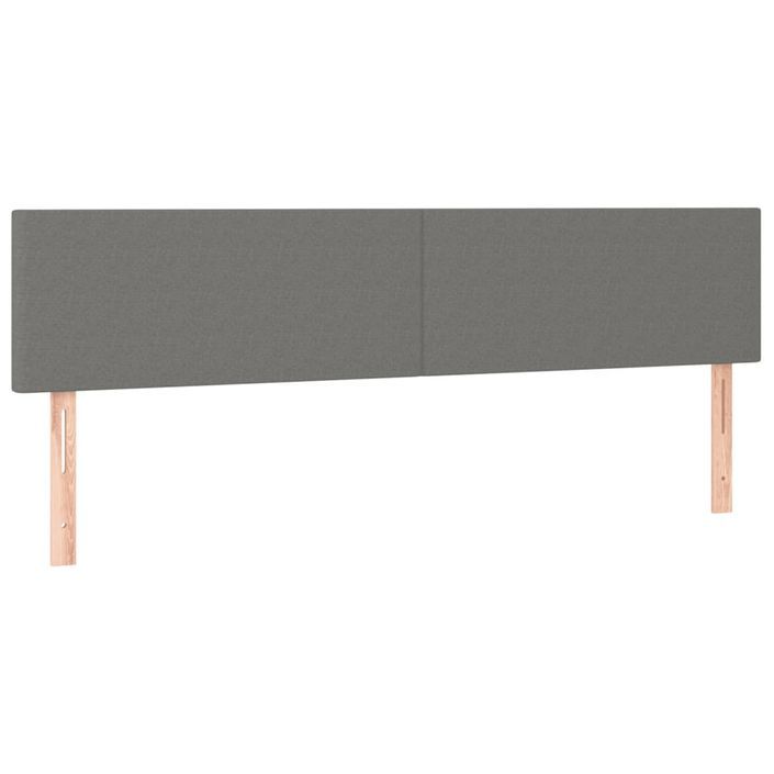 Cadre de lit avec tête de lit gris foncé 120x190 cm tissu - Photo n°8