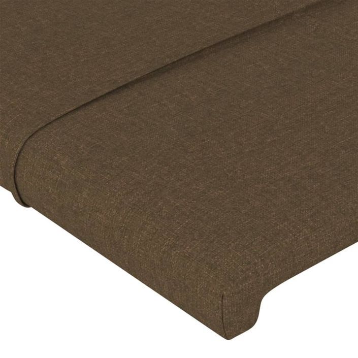 Cadre de lit avec tête de lit Marron foncé 100x200 cm Tissu - Photo n°10