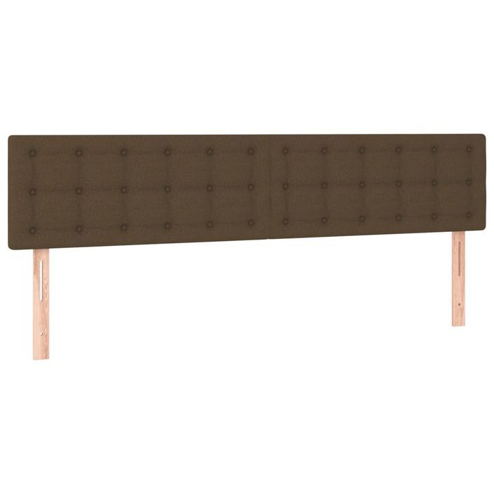 Cadre de lit avec tête de lit marron foncé 120x190 cm tissu - Photo n°8