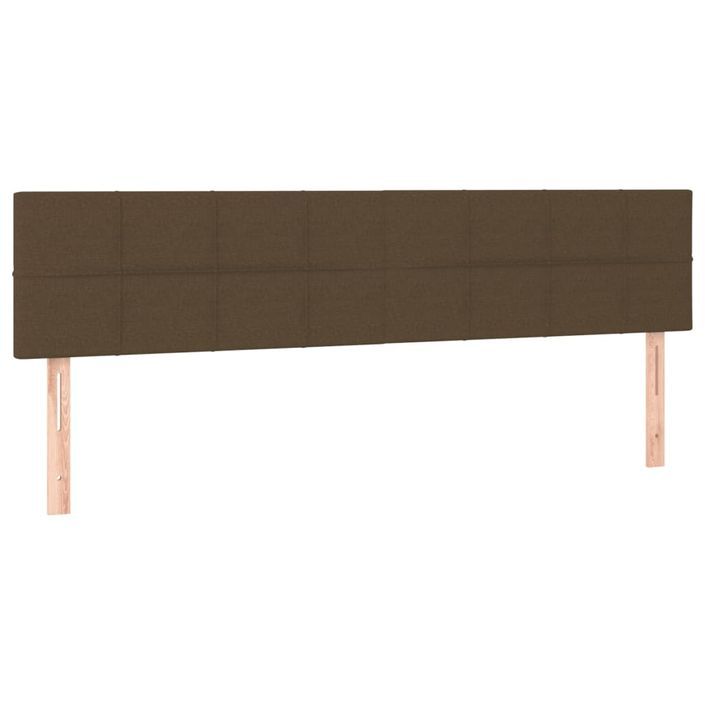 Cadre de lit avec tête de lit marron foncé 120x190 cm tissu - Photo n°8