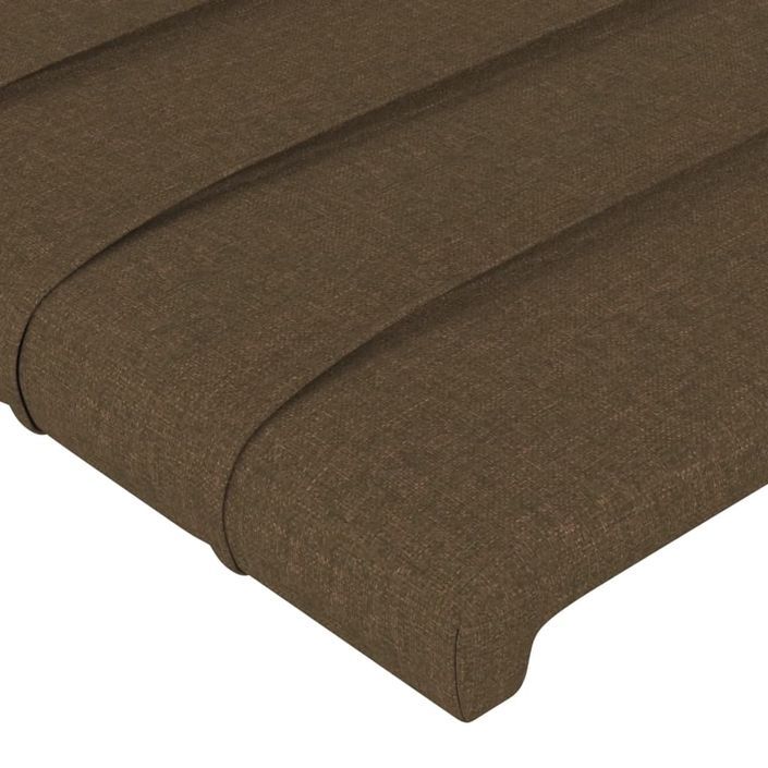 Cadre de lit avec tête de lit Marron foncé 90x190 cm Tissu - Photo n°10