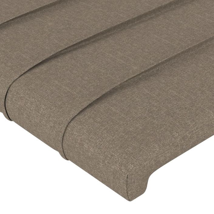 Cadre de lit avec tête de lit Taupe 90x190 cm Tissu - Photo n°10