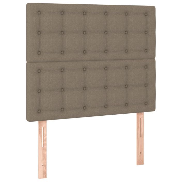 Cadre de lit avec tête de lit Taupe 90x190 cm Tissu - Photo n°9