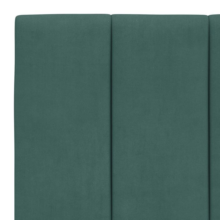 Cadre de lit avec tête de lit Vert foncé 100x200 cm Velours - Photo n°10