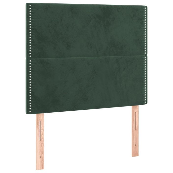 Cadre de lit avec tête de lit Vert foncé 100x200 cm Velours - Photo n°9