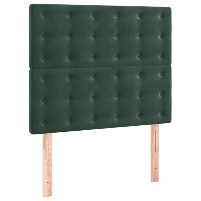 Cadre de lit avec tête de lit Vert foncé 100x200 cm Velours - Photo n°8