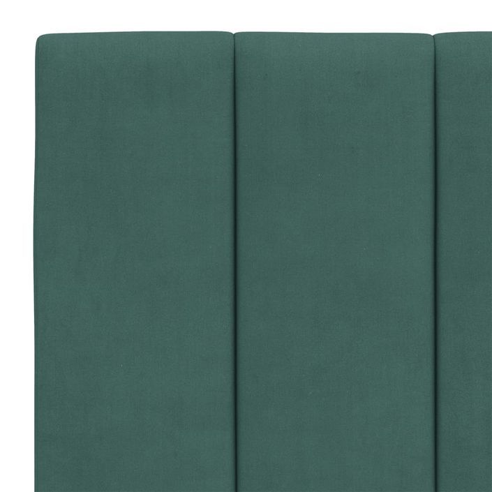 Cadre de lit avec tête de lit Vert foncé 140x200 cm Velours - Photo n°10