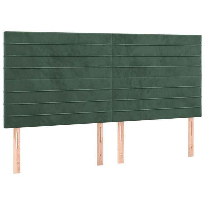 Cadre de lit avec tête de lit Vert foncé 180x200 cm Velours - Photo n°8