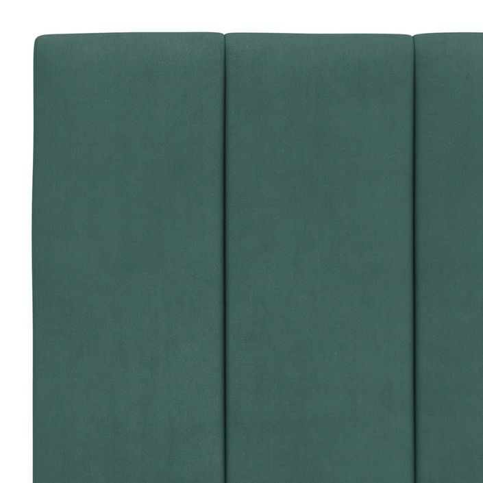 Cadre de lit avec tête de lit Vert foncé 90x190 cm Velours - Photo n°10