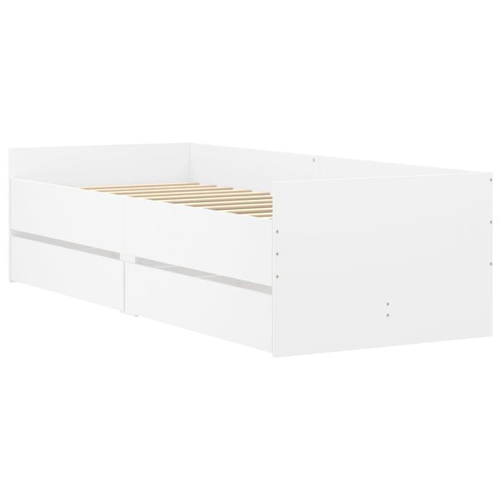Cadre de lit avec tiroirs blanc 75x190 cm - Photo n°4