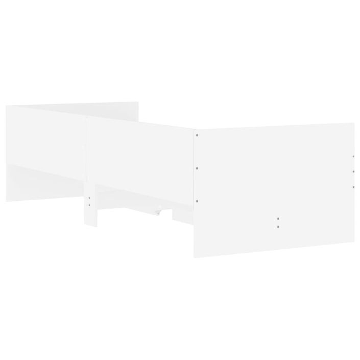 Cadre de lit avec tiroirs blanc 75x190 cm - Photo n°8