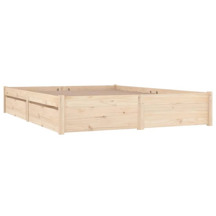 Cadre de lit avec tiroirs bois de pin massif 120x190 cm - Photo n°4