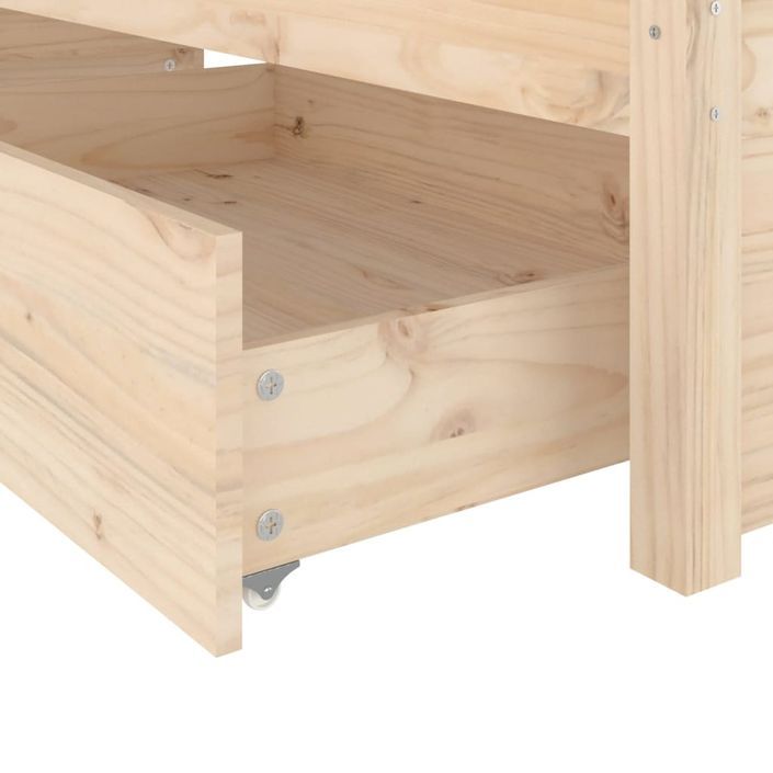 Cadre de lit avec tiroirs bois de pin massif 120x190 cm - Photo n°8