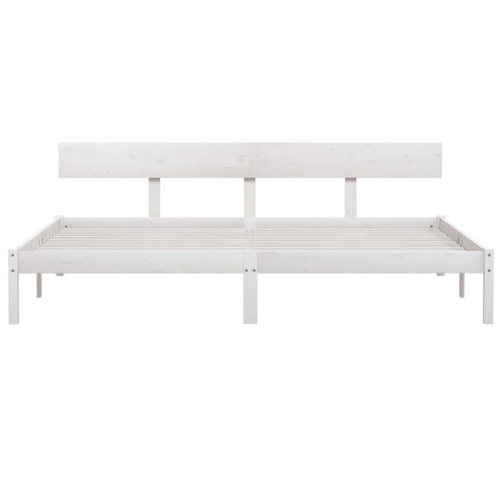 Lit Blanc Bois de pin massif 180x200 cm UK Super King - Photo n°4