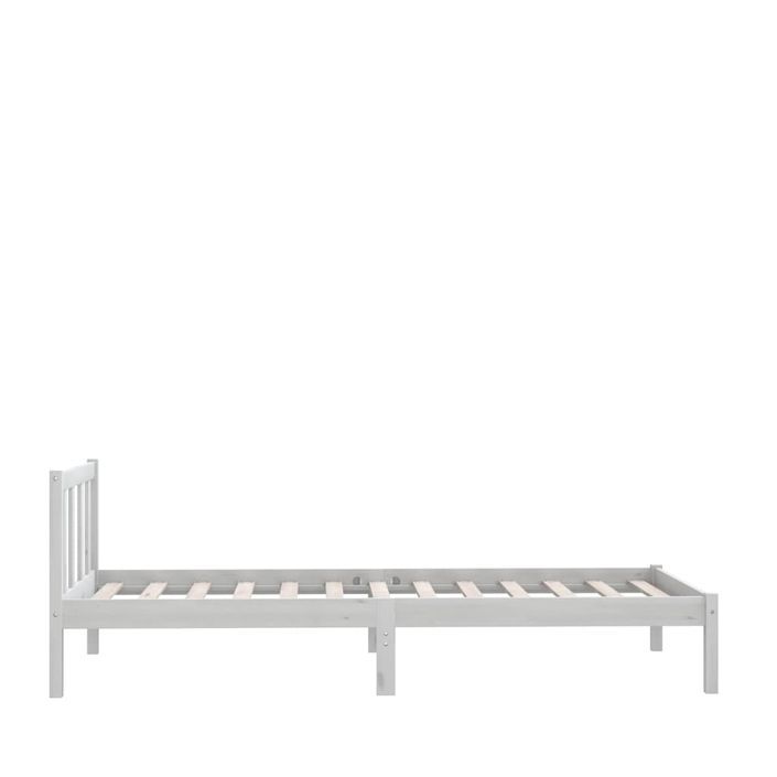 Lit Blanc Bois de pin massif 90x190 cm UK Simple - Photo n°4