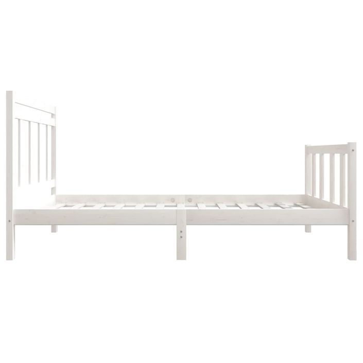 Cadre de lit Blanc Bois massif 90x190 cm Simple - Photo n°5