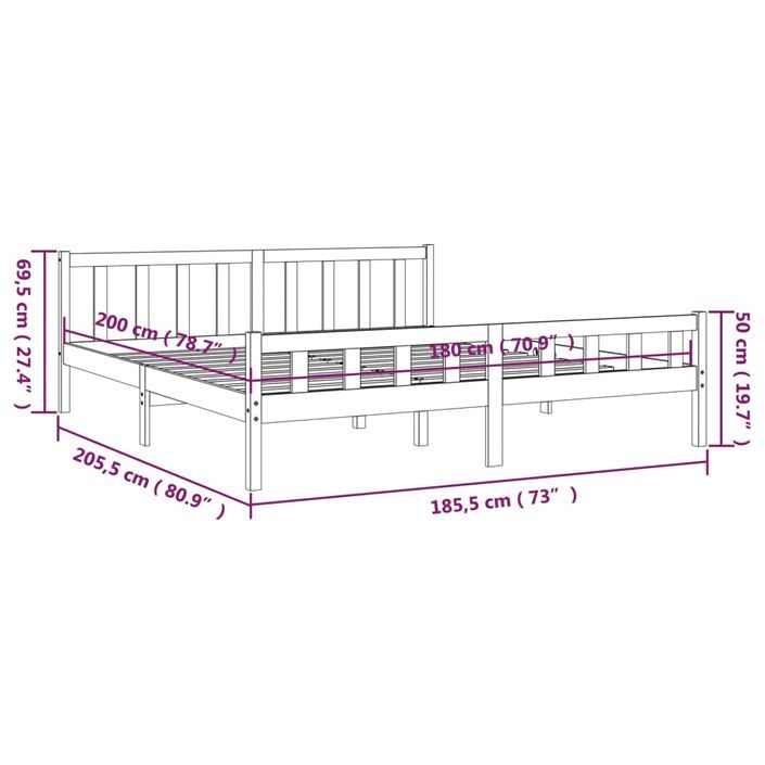 Lit bois massif 180x200 cm super king - Photo n°9