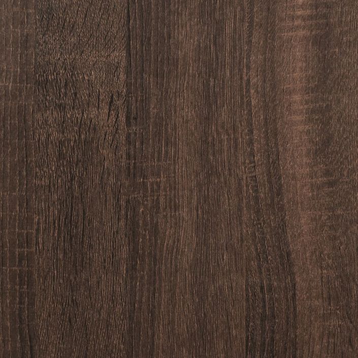 Cadre de lit chêne marron 140x190 cm bois d'ingénierie et métal - Photo n°8