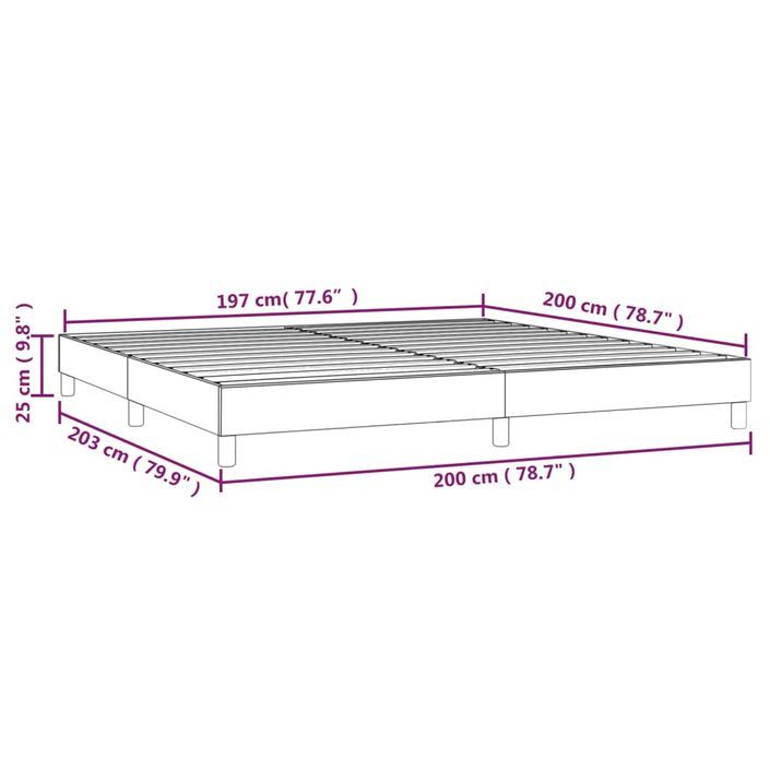 Cadre de lit Crème 200 x 200 cm Tissu - Photo n°9