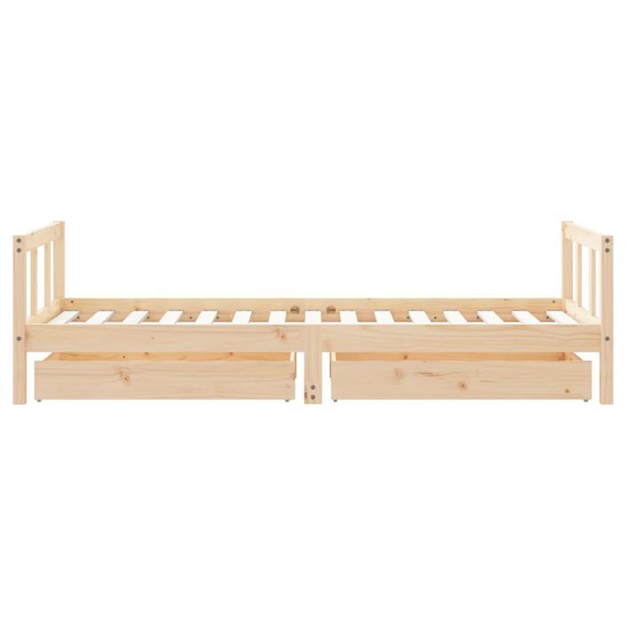 Cadre de lit d'enfants et tiroirs 90x190 cm bois de pin massif - Photo n°6