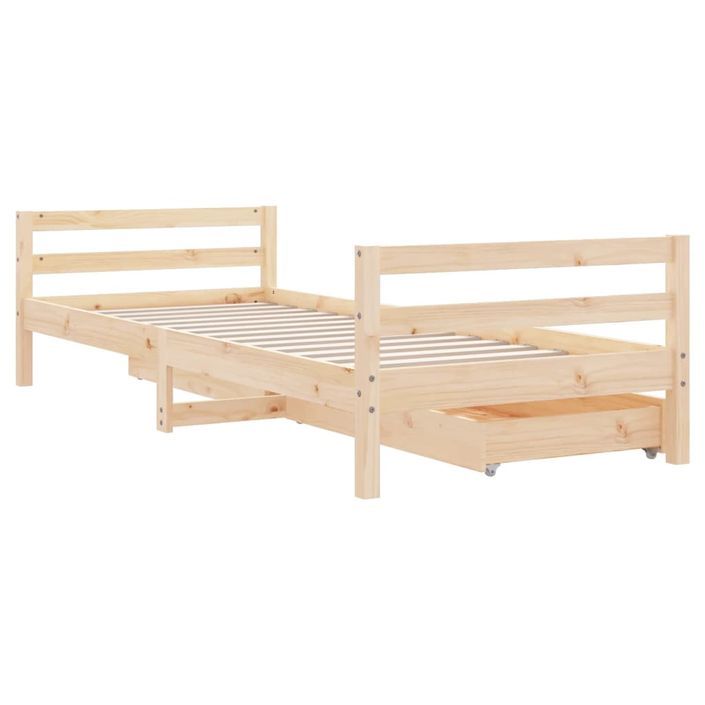 Cadre de lit d'enfants et tiroirs 90x190 cm bois de pin massif - Photo n°7